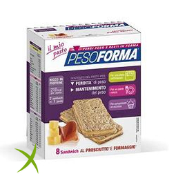 Pesoforma Sandwich Prosciutto/Formaggio 4 Pasti 8 Pezzi x 25g