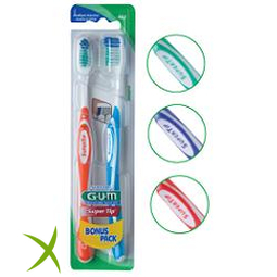Gum Super Tip 463 Compact Spazzolino Medio Bonus Pack 2 Pezzi