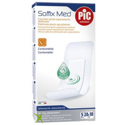 Pic Soffix Med Cerotto in Tnt con Tampone Centrale Assorbente Sterile Monouso 10x20 cm Antibatterico 5 Pezzi