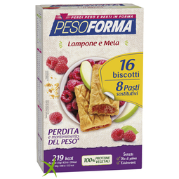 Pesoforma Biscotti Lampone e Mela 16 Biscotti x 33g 8 Pasti Sostitutivi