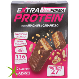 Pesoforma Extra Protein Arachidi e Caramello 6 Pasti 12 Pezzi 31g