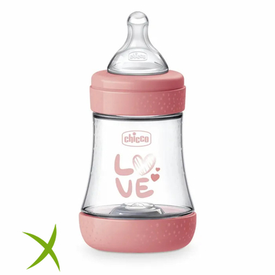 Chicco Biberon Perfect 5 Rosa 150 ml +0 Mesi Slow Silicone Girl