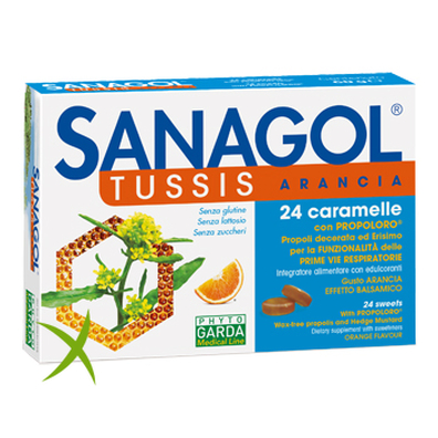 Sanagol Tussis Arancia 24 Caramelle