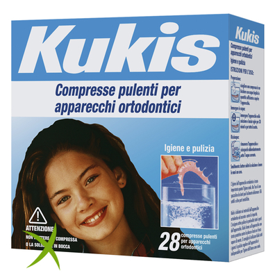 Kukis Cleanser 28 Compresse per Pulizia Apparecchi Ortodontici