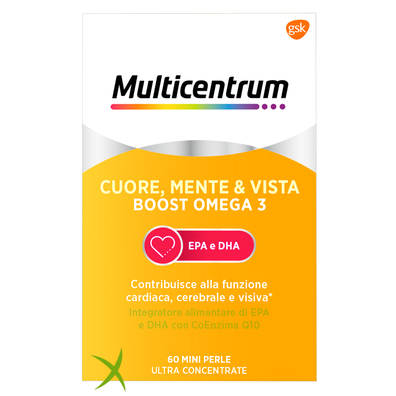 Multicentrum Cuore Mente e Vista Boost Omega 3 60 Mini Perle
