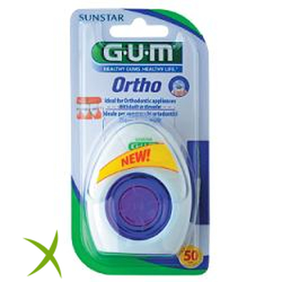 Gum Ortho Floss Filo Interdentale Spugnoso 50 Pezzi