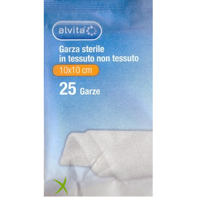 Alvita Garza Sterile in Tessuto non Tessuto 10x10cm 25 Pezzi