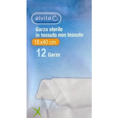 Alvita Garza Sterile in Tessuto non Tessuto 18x40cm 12 Pezzi