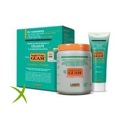 Guam Fanghi Alga Confezione Convenienza Formula a Freddo con Fanghi Alga 1 kg + Crema Gel 250 ml