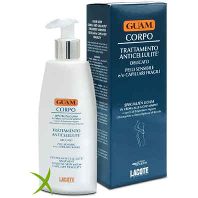 Guam Crema Corpo Trattamento Anticellulite Delicato per Pelli Sensibili e o Capillari Fragili 200 ml