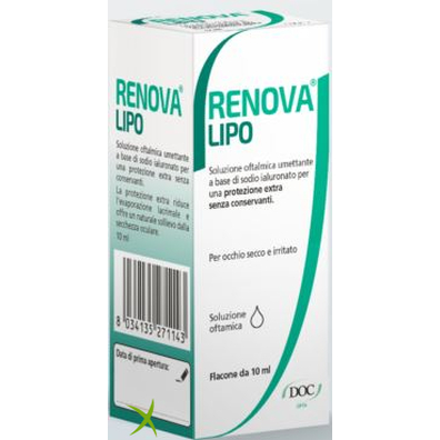 Renova Collirio Sostituto Lacrimale con Acido Ialuronico 0,4% 10 ml Senza Conservanti