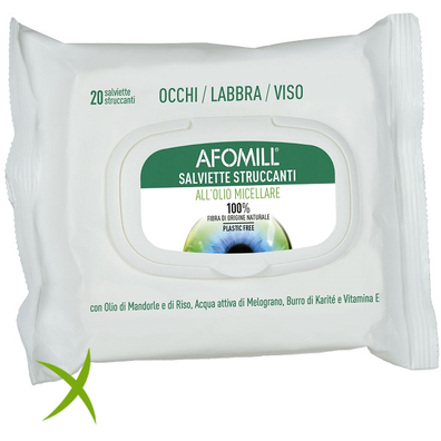 Afomill Salviettine Struccanti Olio Micellare 20 pezzi