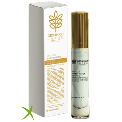 Organics Pharm Sweet Water Profumo Delicato per Capelli Finocchio e Rosa 15 ml
