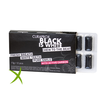 Curaprox Black is White to Go Chewing Gum Sleeve 12 Pezzi