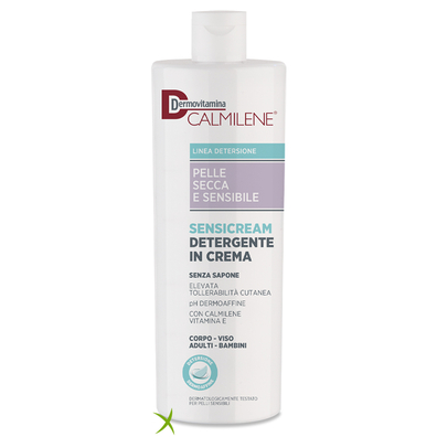 Dermovitamina Calmilene Sensicream Detergente in Crema Senza Sapone per Pelle Secca e Sensibile 500 ml