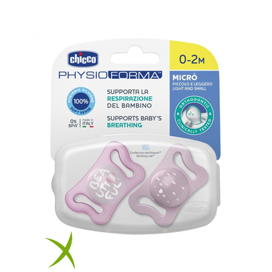 Chicco Succhietto Micro Girl Silicone 0-2 Mesi 2 Pezzi