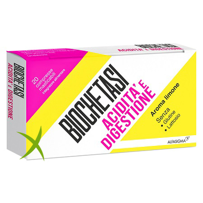 Biochetasi Acidità e Digestione 20 Compresse Masticabili Aroma Limone