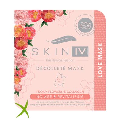 Skin IV Love Mask Maschera Decollè' Coreana Monouso Fiori Peonia Collagene No Age e Rivitalizzante 25g
