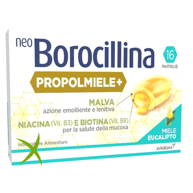 Neoborocillina Propolmiele+ Miele/Eucalipto 16 Pastiglie