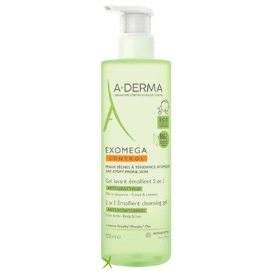 A-Derma Exomega Control Gel Lavant Emoliente 2in1 500 ml