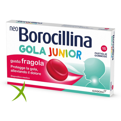 Neoborocillina Gola Junior 15 Pastiglie Gusto Fragola