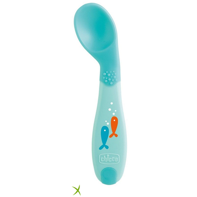 Chicco Cucchiaio Angolato +8 Mesi Azzurro