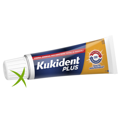 Kukident Plus Doppia Azione Crema Adesiva Dentiere 40 g