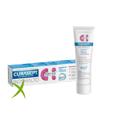 Curasept Biosmalto Dentifricio Baby Kid Fragola Carie Abrasione & Erosione 50 ml