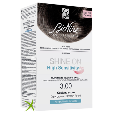 Bionike Shine On High Sensitivity Plus Castano Scuro 3.00 Rivelatore in Crema 75 ml + Crema colorante 50 ml