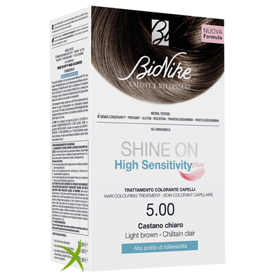 Bionike Shine On High Sensitivity Plus Castano Chiaro 5.00 Rivelatore in Crema 75 ml + Crema Colorante 50 ml