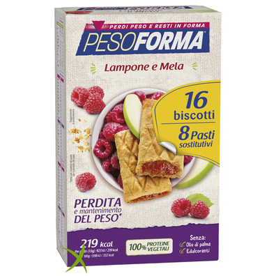 Pesoforma Biscotti Lampone e Mela 16 Biscotti x 33g 8 Pasti Sostitutivi