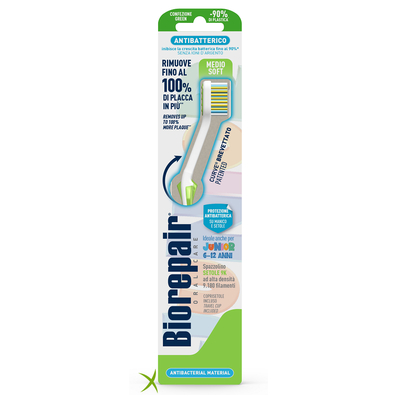 Biorepair Oral Care Spazzolino Antibatterico Junior 6-12 Anni più Comfort Setole Medio Soft 1 Pezzo