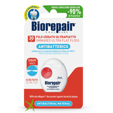 Biorepair Oral Care Antibatterico Filo non Cerato Ultrapiatto Denti Sensibili 25+5 Metri
