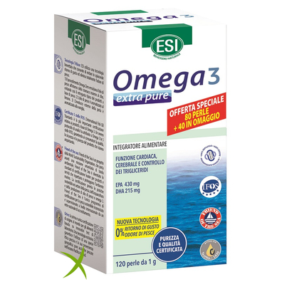 Esi Omega 3 Extra Pure 80 Perle + 40 Perle in Omaggio