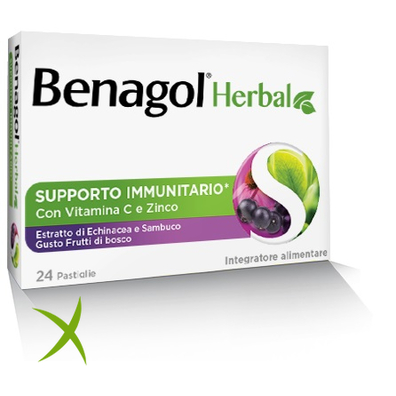 Benagol Herbal Frutti di Bosco 24 Pastiglie