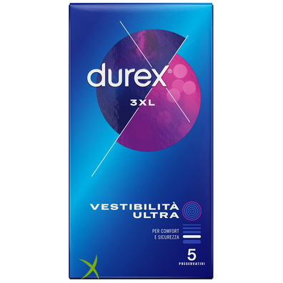 Durex Preservativo 3XL Vestibilità Ultra 5 Pezzi
