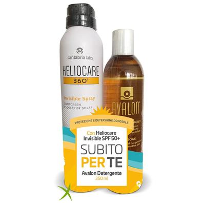 Heliocare Invisible Spray Spf50+ 200 ml + Avalon Detergente Fluido 250 ml