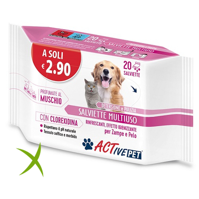 Active Pet Salviette Clx 20 Pezzi