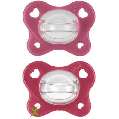 Chicco Dual Soft Succhietto Rosa 16-36 Mesi 2 Pezzi
