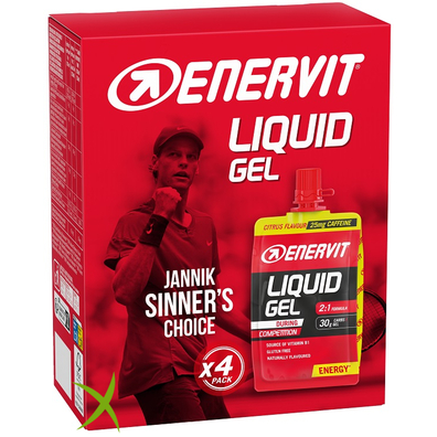 Enervit Sport Liquid Gel Citrus con Caffeina 4 Pezzi da 60ml