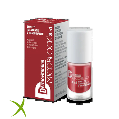 Dermovitamina Micoblock 3 in 1 Smalto Idratante e Traspirante Rosso Mattone 5 ml