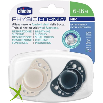 Chicco Succhietti AIR Blu Silicone 6-16 Mesi 2 Pezzi