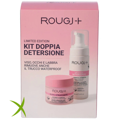 Rougj Kit Doppia Detersione 1 Burro Struccante 80 ml + 1 Mousse Detergente 150 ml