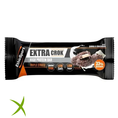 EthicSport Extra Crok Barretta Croccante E Cremosa Panna E Cioccolato 50g