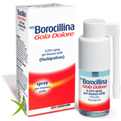 Neoborocillina Gola Dolore 0,25% Spray Mucosa Orale Gusto Menta 15 ml
