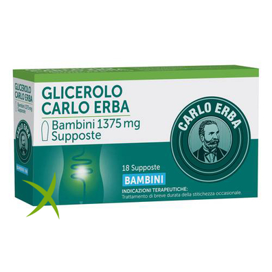 Carlo Erba Glicerolo Bambini 1375 mg 18 Supposte