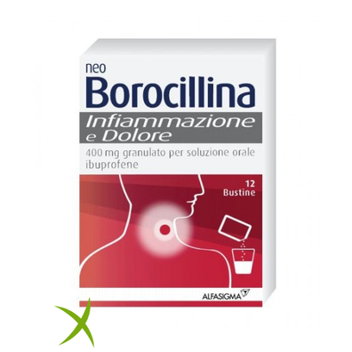 Neoborocillina Infiammazione e Dolore 400mg Granulato Soluzione Orale 12 Bustine