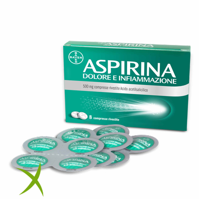Aspirina Dolore Influenza 500 mg 8 Compresse Rivestite 