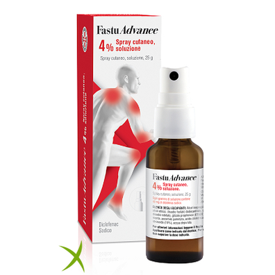 Fastuadvance 4% Spray Cutaneo Soluzione 1 Flacone in Vetro da 25 g con Pompa Dosatrice