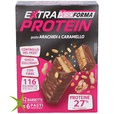Pesoforma Extra Protein Arachidi e Caramello 6 Pasti 12 Pezzi 31g